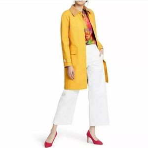 Isaac Mizrahi Target Coastal Yellow Preppy Spring Trench Coat Jacket New Women S
